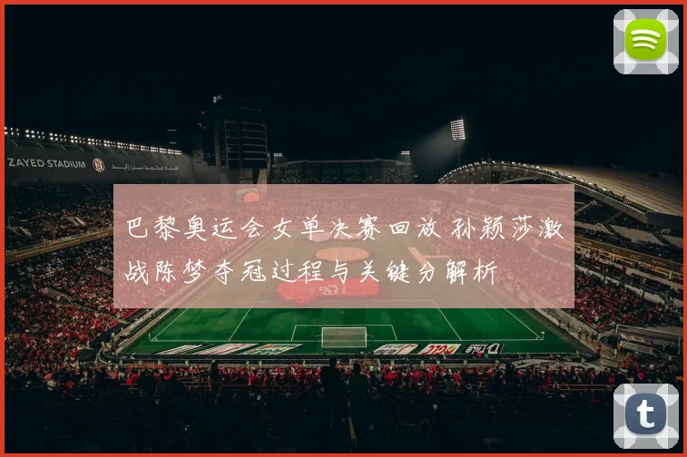 巴黎奥运会女单决赛回放 孙颖莎激战陈梦夺冠过程与关键分解析
